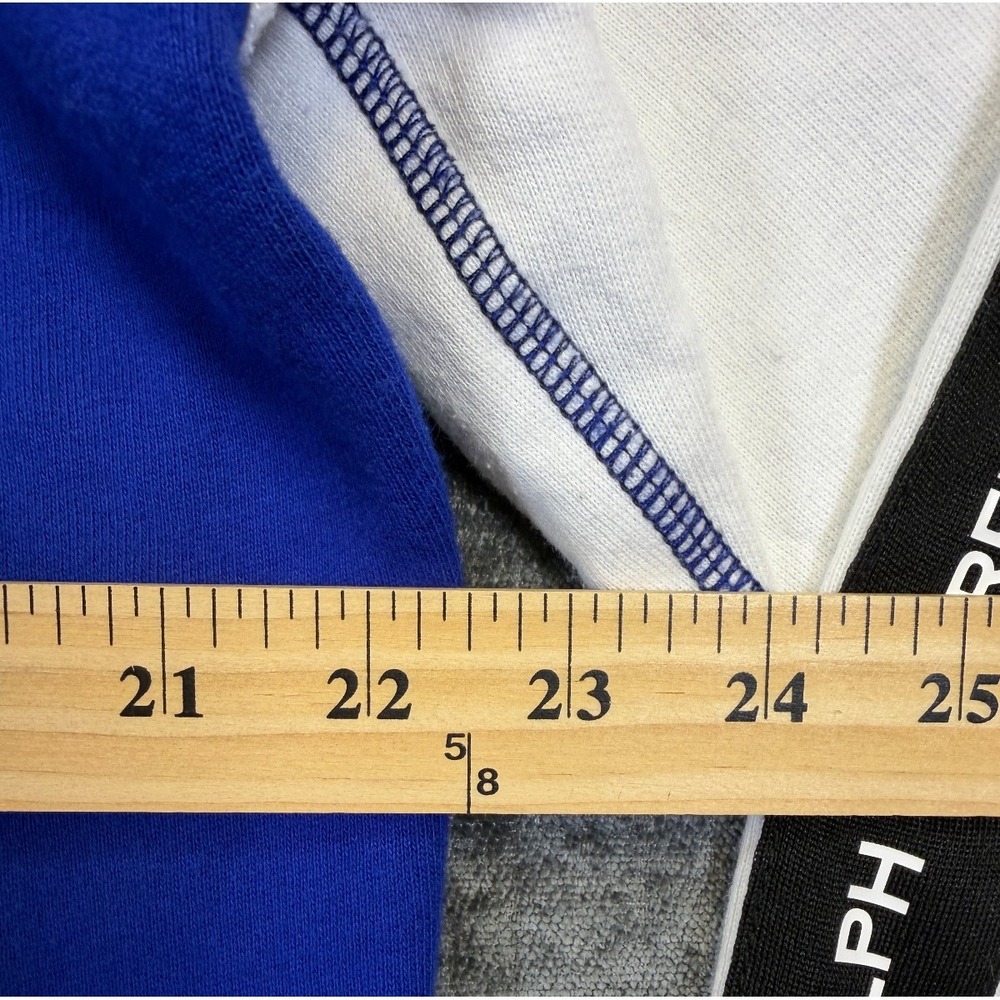 Polo Ralph Lauren Sweatshirt Dress Logo Tape Blue White M - Picture 8 of 9
